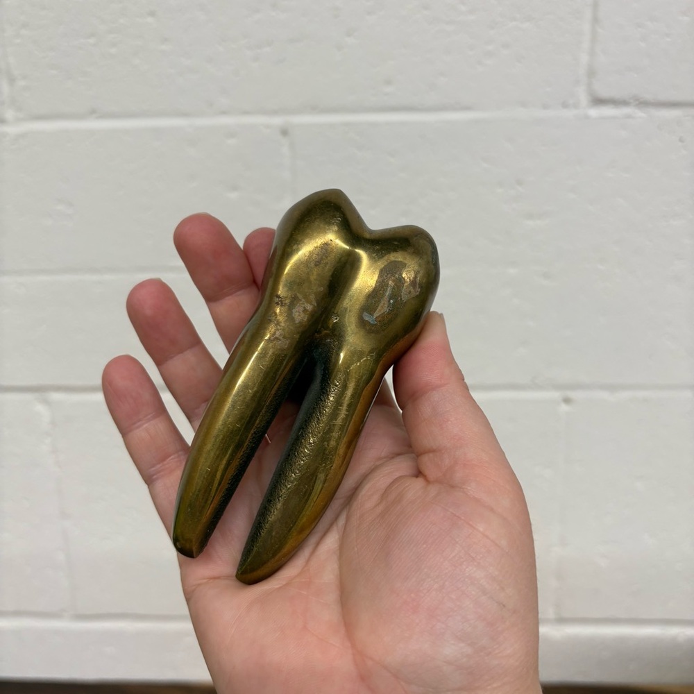 Vintage Brass Tooth Paperweight or Sculpture